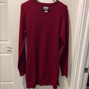 Duluth Trading Co Burgundy S’no Sweat Crewneck Tunic Sweater Knit size L